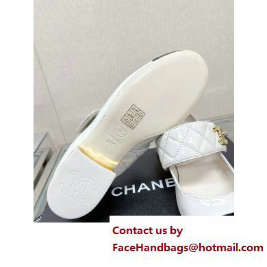 Chanel Patent Goatskin White  &  Black G39732 Mary Janes 2023
